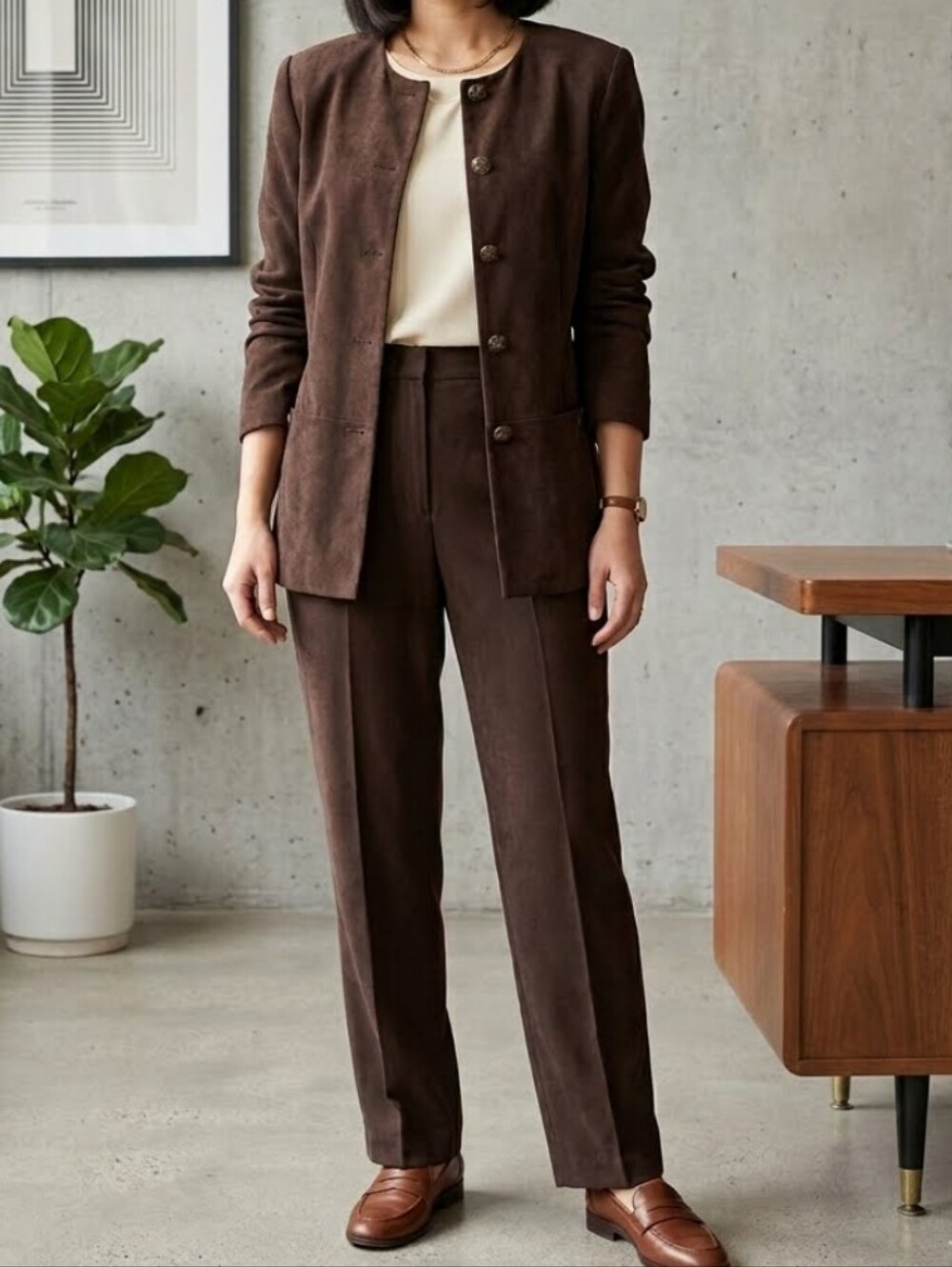 Vintage R&K Original Petites 2 Piece Career Pant Set